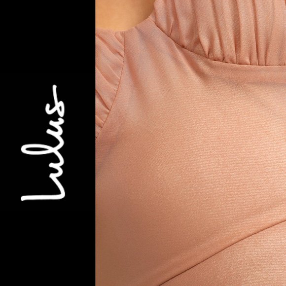 NWT Lulu’s Blush Metallic Bustier Mini Skater Dress / Medium - Picture 5 of 16